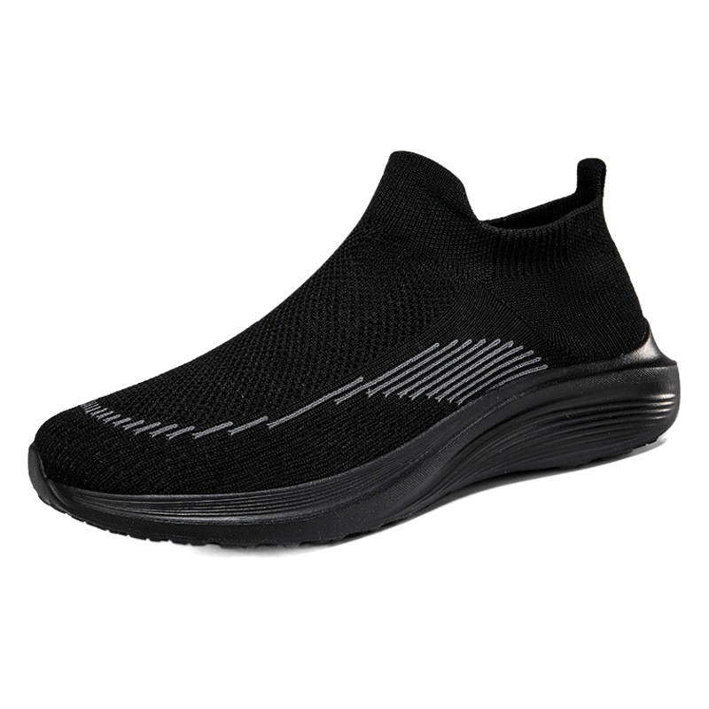 2023 spring flying woven mesh shoes plus size men's shoes casual shoes mesh shoes elastic couple mesh sneaker