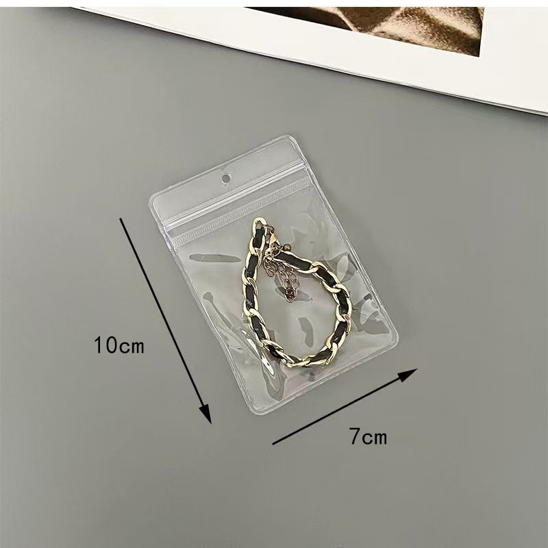 Picture of PVC Hole Jewelry Storage Bag Bracelet Small Jewelry Packaging Transparent Sealed Holed Plastic Sealed Self-sealing Bag
