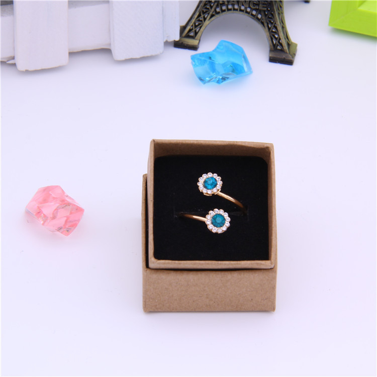 Picture of in stock supply DIY earrings jewelry packaging box heaven and earth cover small paper box retro kraft paper ring box wholesale