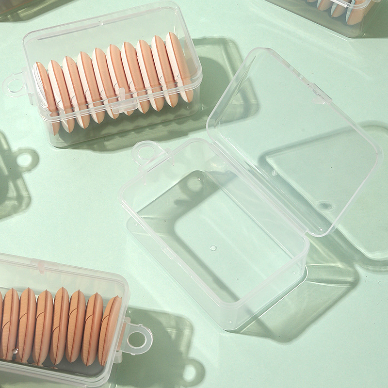 Plastic box wholesale mini small finger puff box boxed dustproof portable with lid jewelry storage box