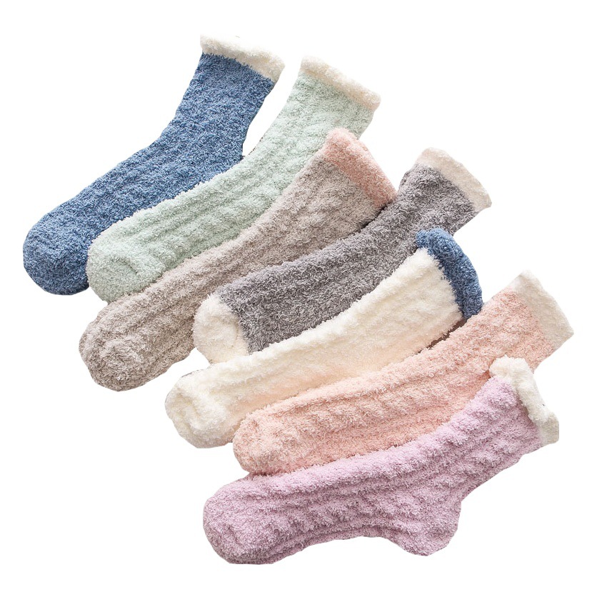 Autumn and Winter Warm Twisted Coral Fleece Floor Sleep Socks, Home Leisure Maternity Socks, Wholesale Thickened Coral Fleece