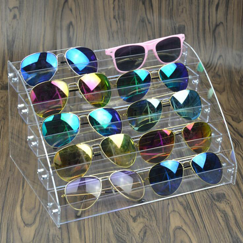 Acrylic Glasses Display Stand Transparent Material Sunglasses Display Nearby Mirror Holder Eye Props Display Stand