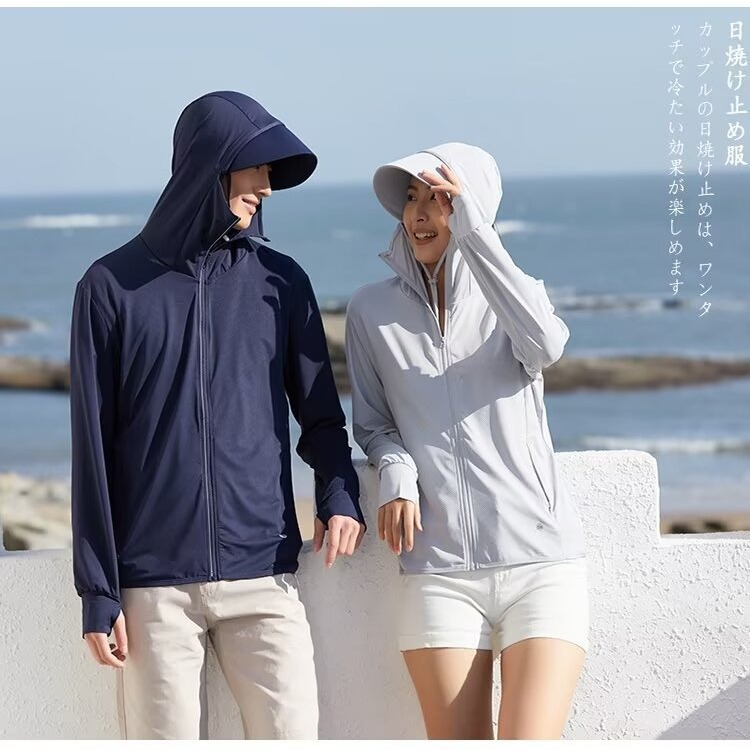 UPF50 Summer Ice Silk Sunscreen Clothing for Men and Women UV Protection Thin Sports Fishing Riding Sunscreen Clothing Thin Coat