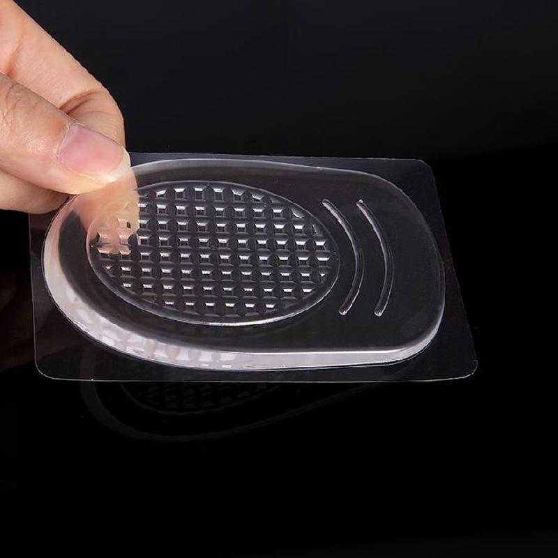 Boots couple silicone transparent pad increased 1cm height increasing insole men and women manufacturers heel pad increased half pad