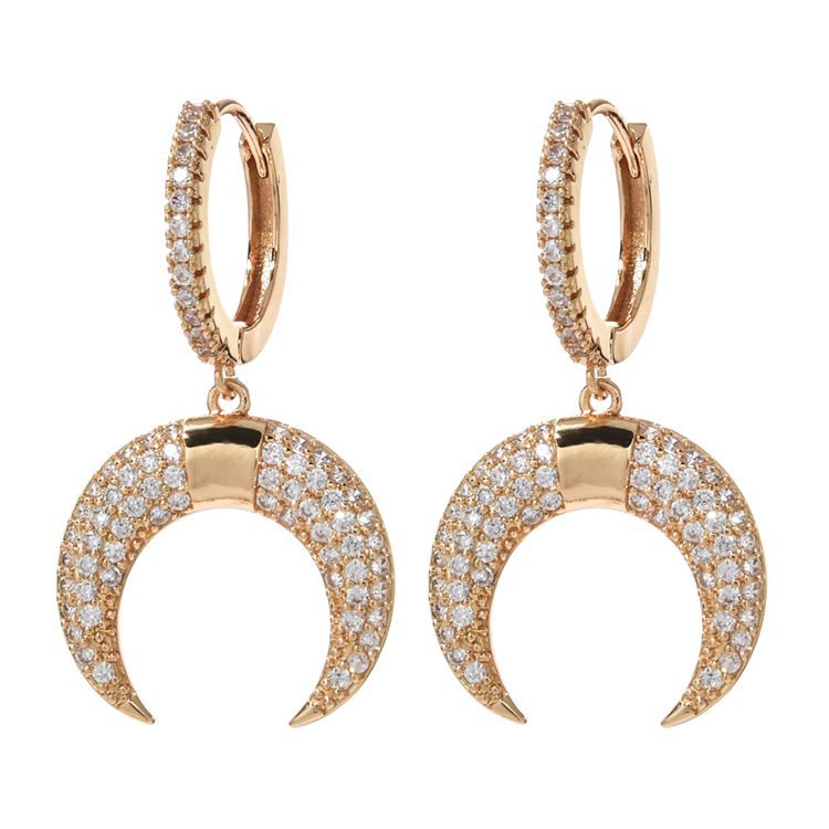 Picture of 2020 New Fashion Elegant Simple Colorful Horn Zircon Earrings Women/Girls Sweet Romantic Earrings