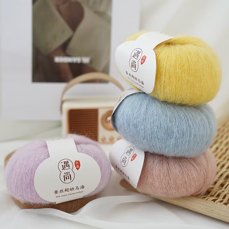 Mohair thread mulberry silk mohair wool South African young mohair hand-woven sweater scarf thread wholesale