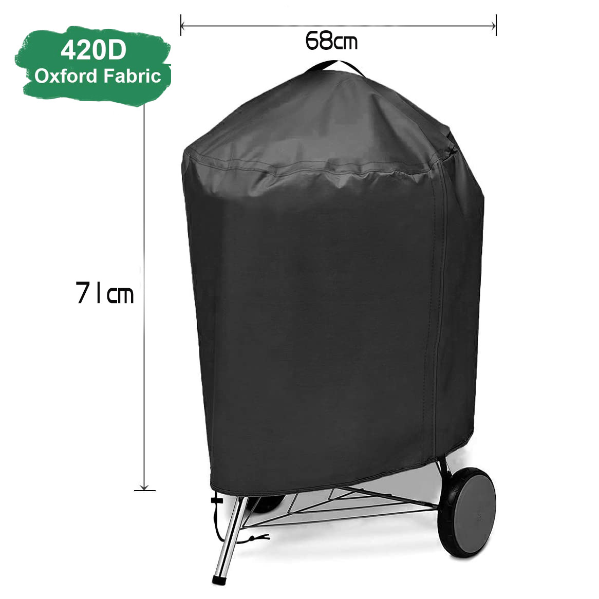Picture of Amazon hot sale cross-border round barbecue cover outdoor oven cover rainproof dustproof sunshade furniture cover BBQ cover