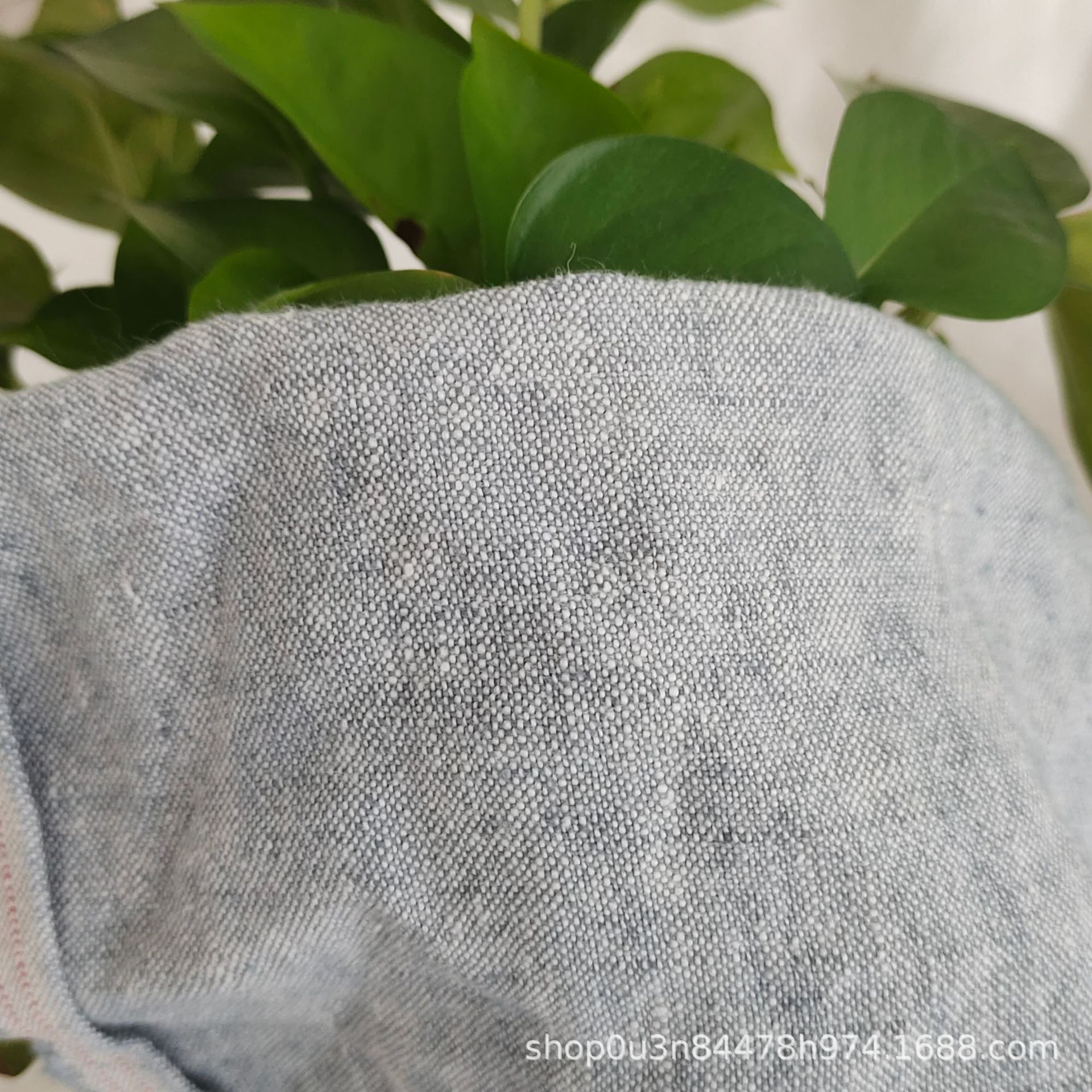 Picture of Pure Linen Yarn-dyed Denim Blue Wide Fabric, Thick and Above 300GSM, 280CM Wide Enzyme Linen