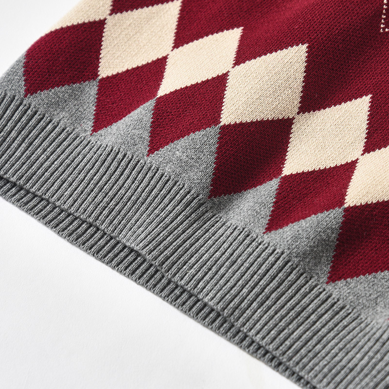 Picture of Children's knitted waistcoat vest for boys and girls wool v-neck sweater pullover cotton student school uniform a generation of hair