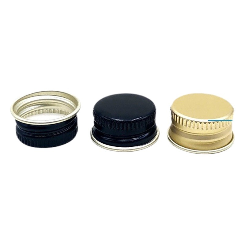 Source factory 20# threaded aluminum box lid anti-theft lid with glass Boston bottle lid oral liquid milk tea bottle lid