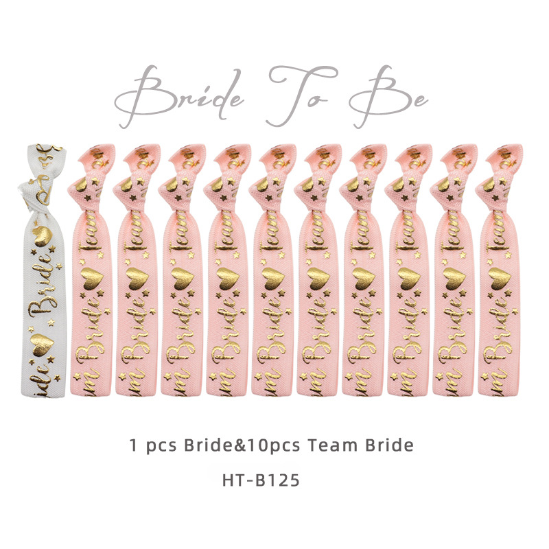 Spot Teambride Wedding Bracelet Bachelor Party Wristband Hot Stamping Printed Elastic Band Wholesale