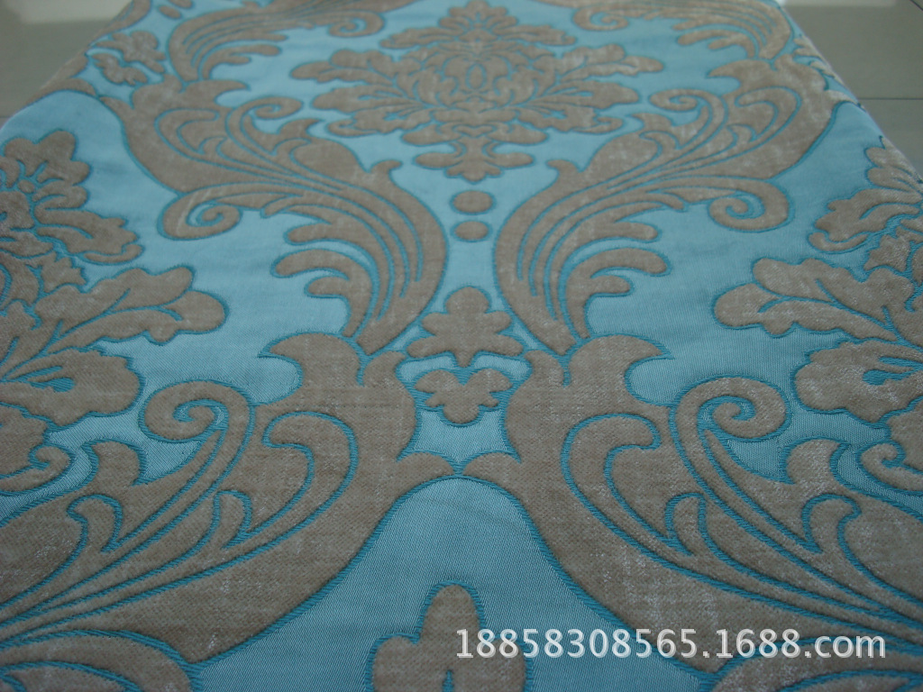 Picture of European chenille jacquard fabric sofa curtain fabric imitation viscose thickened chenille fabric manufacturers