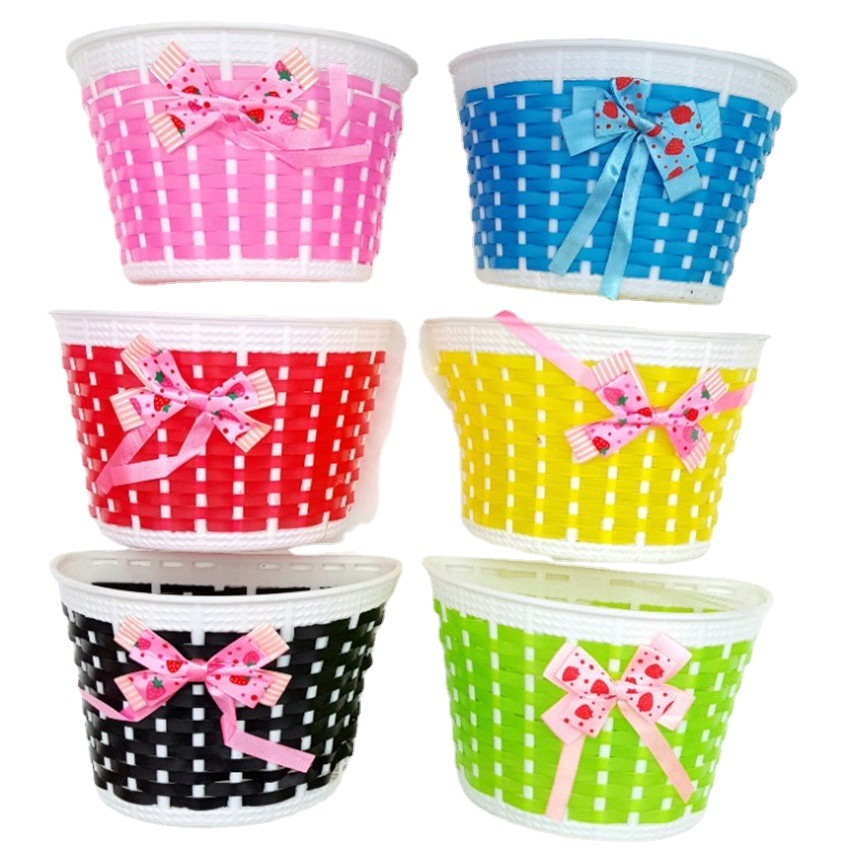 Manufacturers semi-woven car basket children's tricycle car basket bicycle basket scooter frog car dynamic car basket