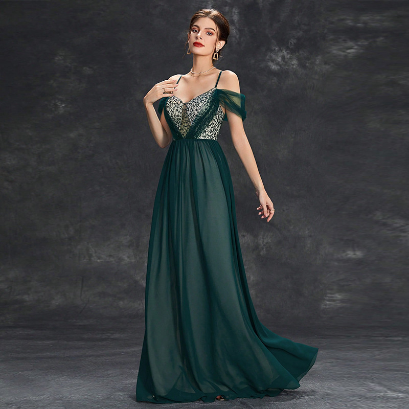 Picture of New Spring Long Evening Dress, Fashionable Strap Style for Annual Meeting and Party Hostess, Slimming Dress for Women