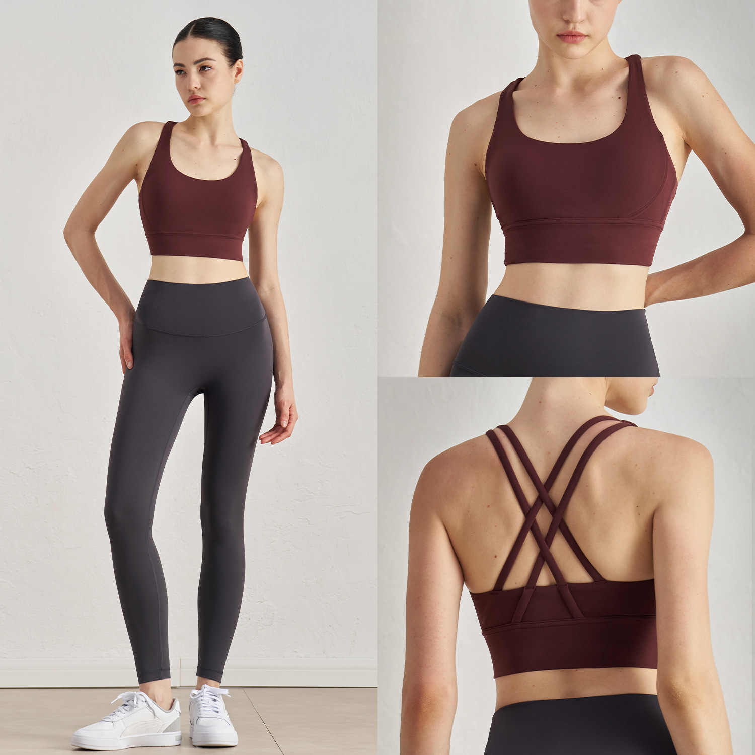 2025 New Naked Sports Vest Women's Shockproof Cross Beautiful Back Fitness Underwear Running Outdoor Sports Bra