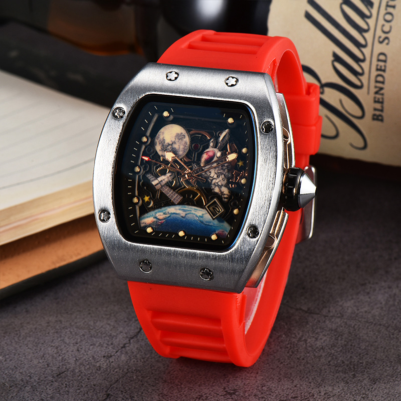 Picture of Factory wholesale foreign trade new barrel-shaped space astronaut luminous hollow tourbillon fashion men's wrist watch