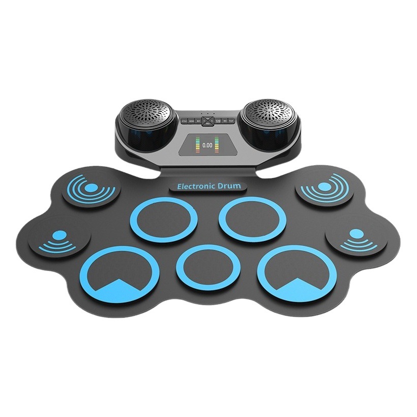 Kehuixing Md668 Hand-Rolled Digital Drum Kidsren's Beginner Silicone Portable Drum Set Cross-Border Musical Instrument