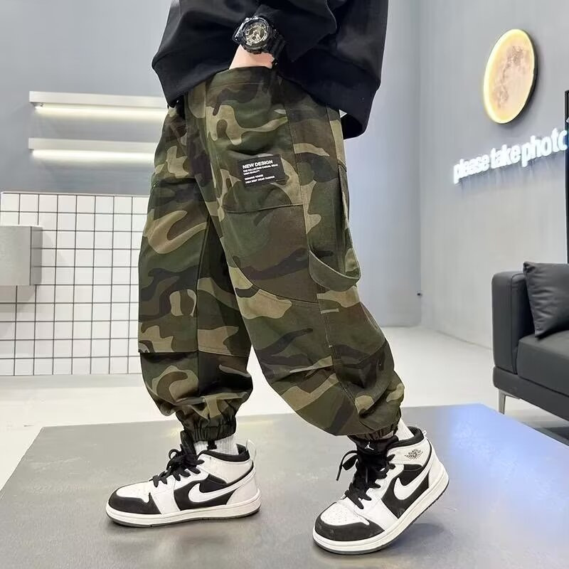 Sweatpants Boys' Trendy Brand Japanese Style Leg Pants Loose All-match Autumn Hong Kong Style Workwear Sweatpants Nose Casual Trendy Pants