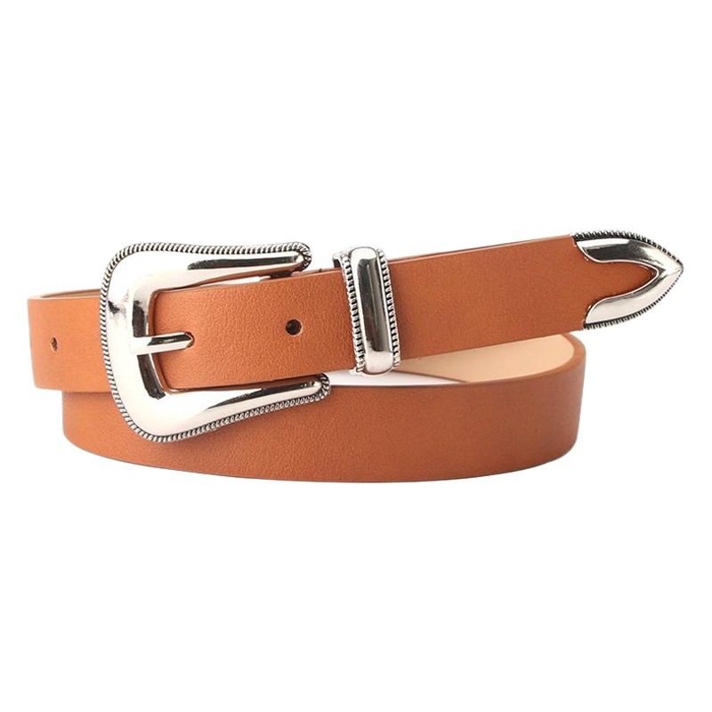 Belt Women's Three-piece Alloy Pin Buckle Imitation Leather Belt Fashion All-match Clothing Decorative Belt Personalized Retro Style
