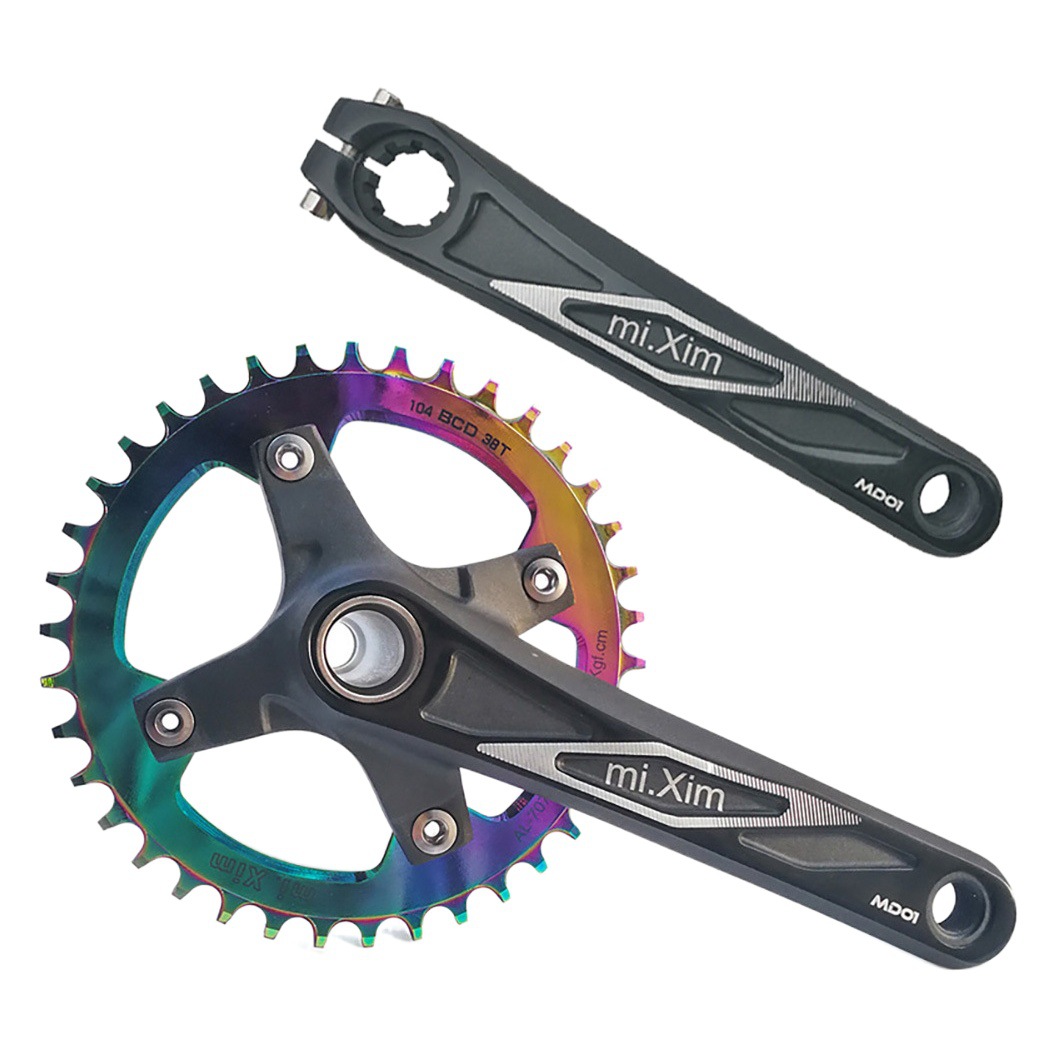 Mountain bike changed to single plate aluminum alloy positive and negative tooth plate 30/32/34/36/38 tooth plate single plate colorful color
