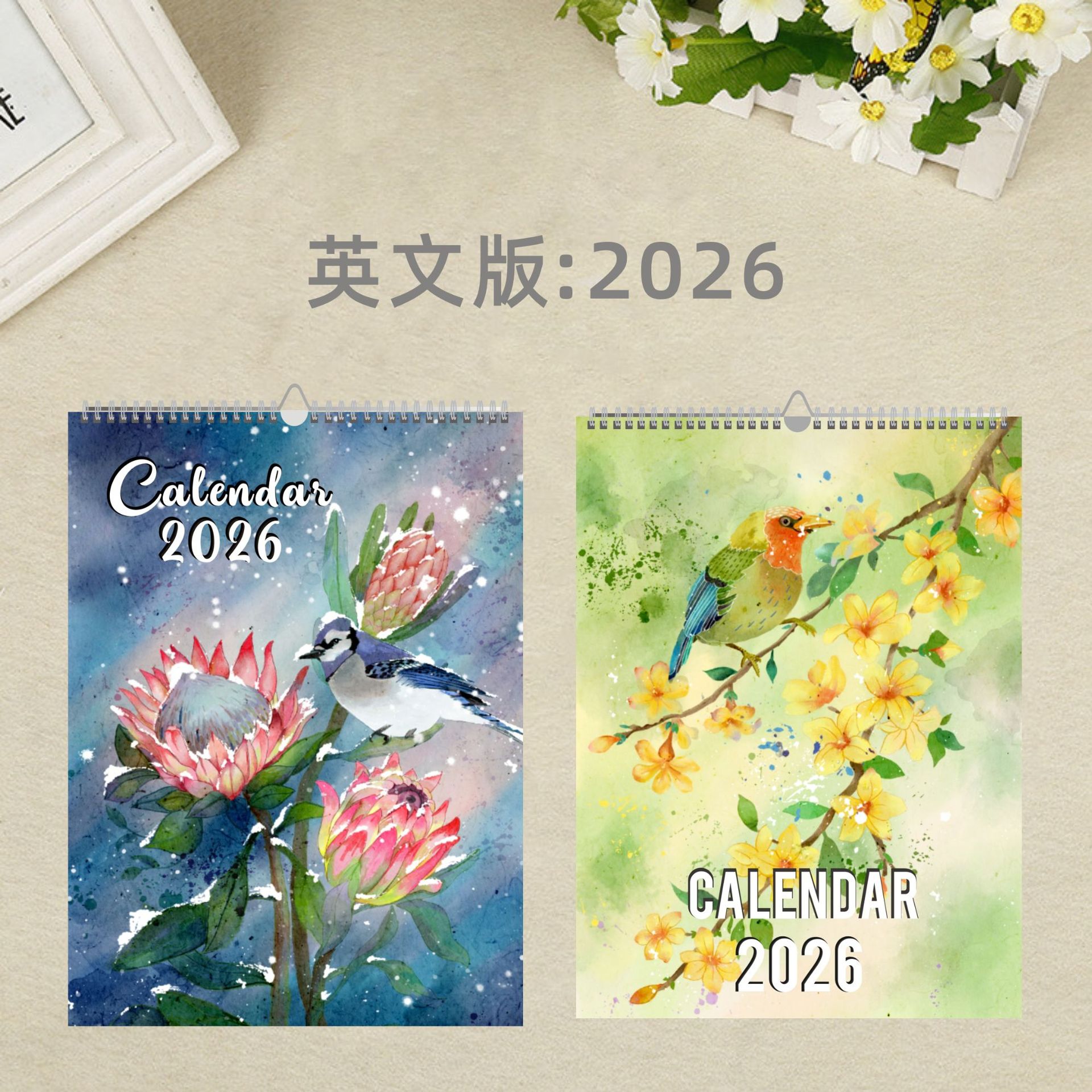 2026 English version of cross-border for Europe and the United States simple wall calendar calendar calendar calendar wall calendar wholesale manufacturers