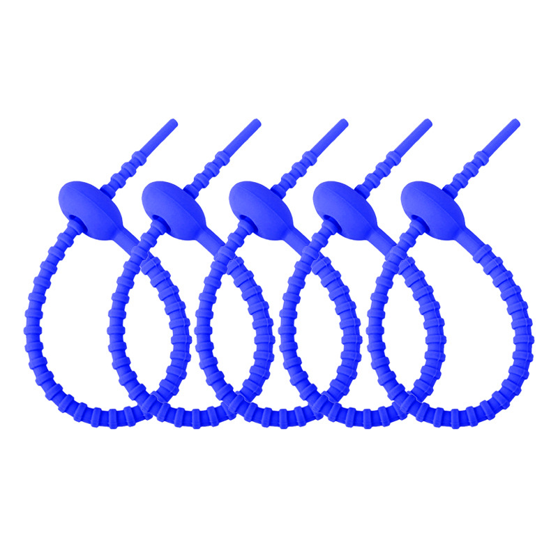 Picture of 215mm silicone cable tie data line storage finishing winder DIY key chain jewelry pendant color lanyard