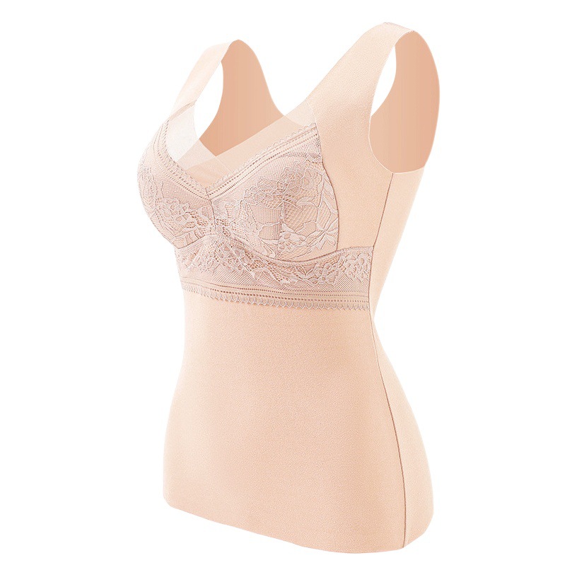 [No bra] self-heating thermal vest women plus velvet padded thin velvet autumn and winter plastic thermal underwear women
