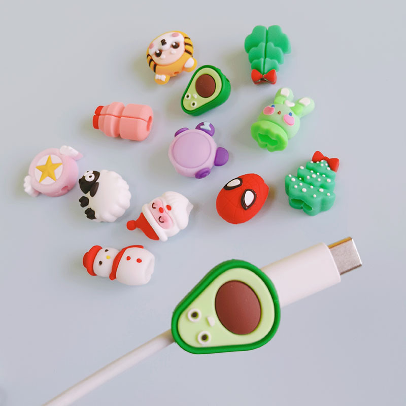 Picture of Creative Cartoon Data Cable Protective Cover Apple Android Universal Anti-Break Charging Head Ear Wire Protection Cord Bite Device
