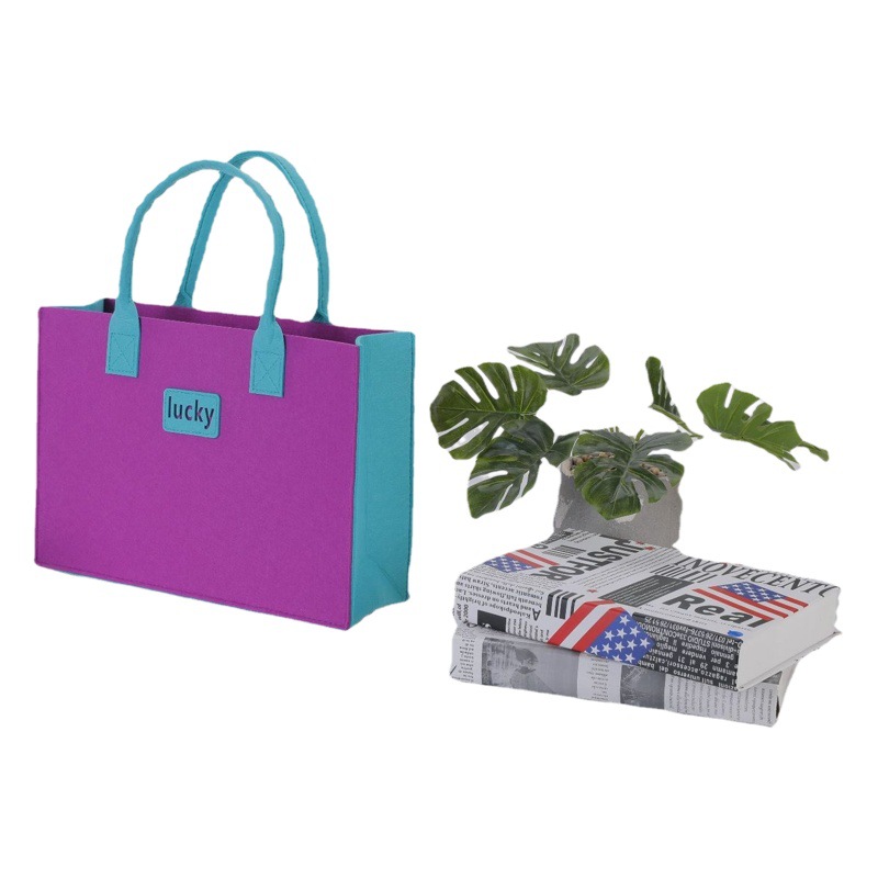 Factory Supply Internet Celebrity Open Shoulder Bag Custom Felt Bag Felt Handbag Shopping Bag Shoulder Tote Bag