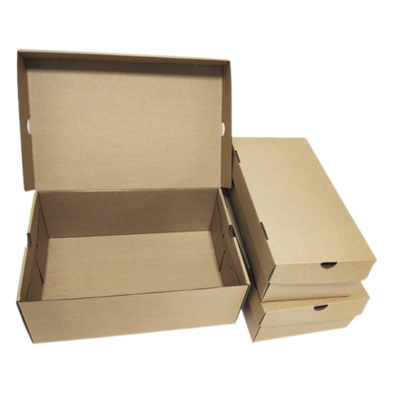 Brown Packing Paper Flip-Top Shoe Box Carton Men's and Women's Sports Shoe Storage Packaging Box Express Delivery Carton Ready for Printing