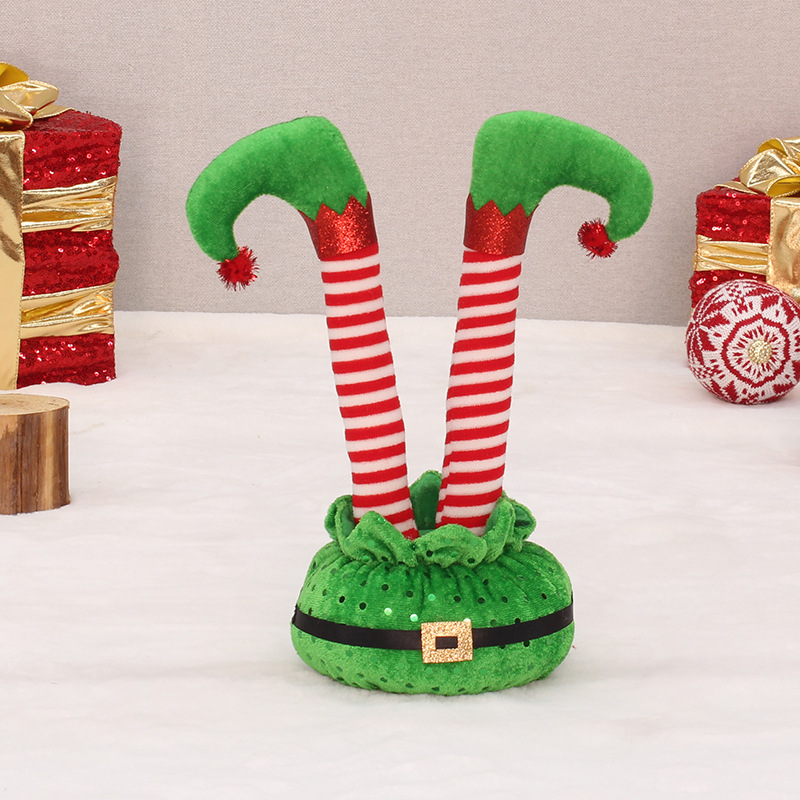 Picture of Factory wholesale cross-border new Christmas decorations inverted elf legs holiday party interior decoration