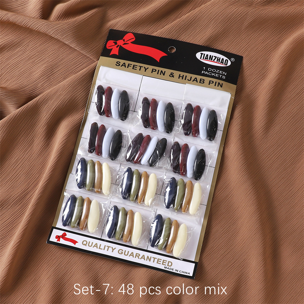Picture of Cross-Border Plastic Color Safety Pin Hijab Pin Silk Scarf Clip Neck Clip Scarf Buckle Anti-Exposure Pin Drop Shipping