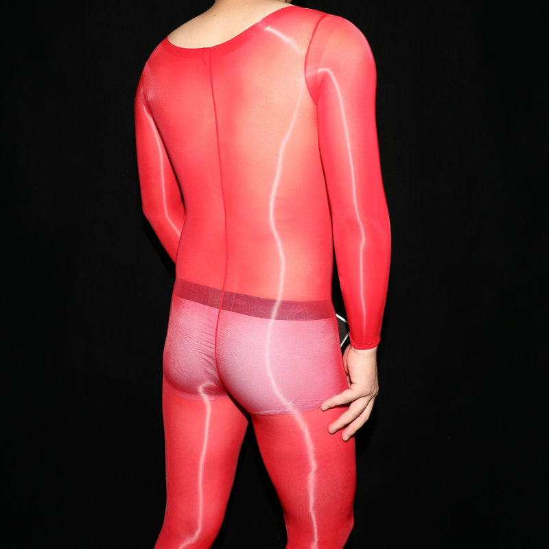 Picture of AliExpress large size shiny full body stockings jumpsuit shiny 912 needle with jj suit men's God pants full body stockings