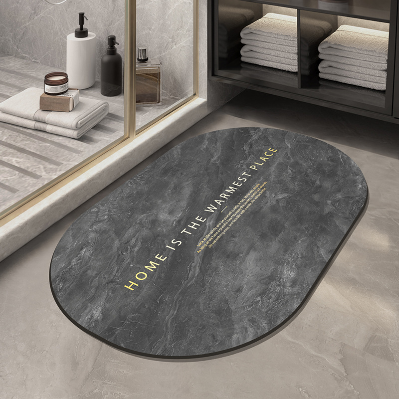 Picture of Diatom mud bathroom absorbent quick-drying marbling floor mat household bathroom wash basin non-slip floor mat