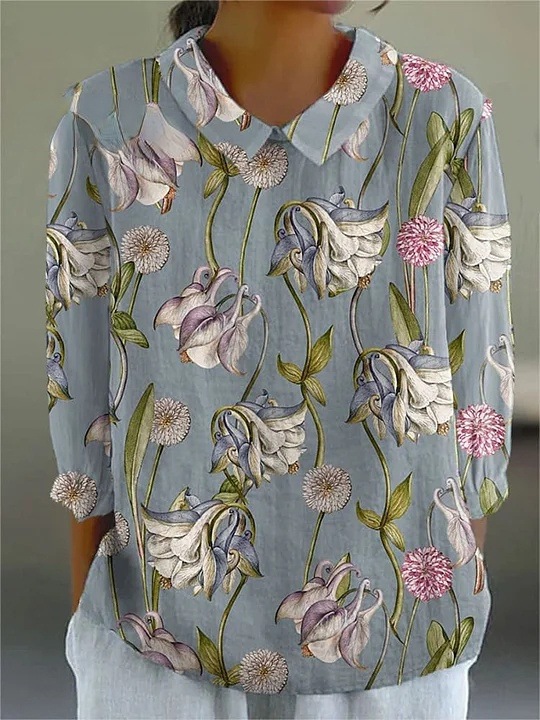 Picture of E Round Neck Pullover Summer Casual Cross-Border Women's Clothing New Amazon Printed Loose Women's Clothing Long-Sleeved Hot Sale