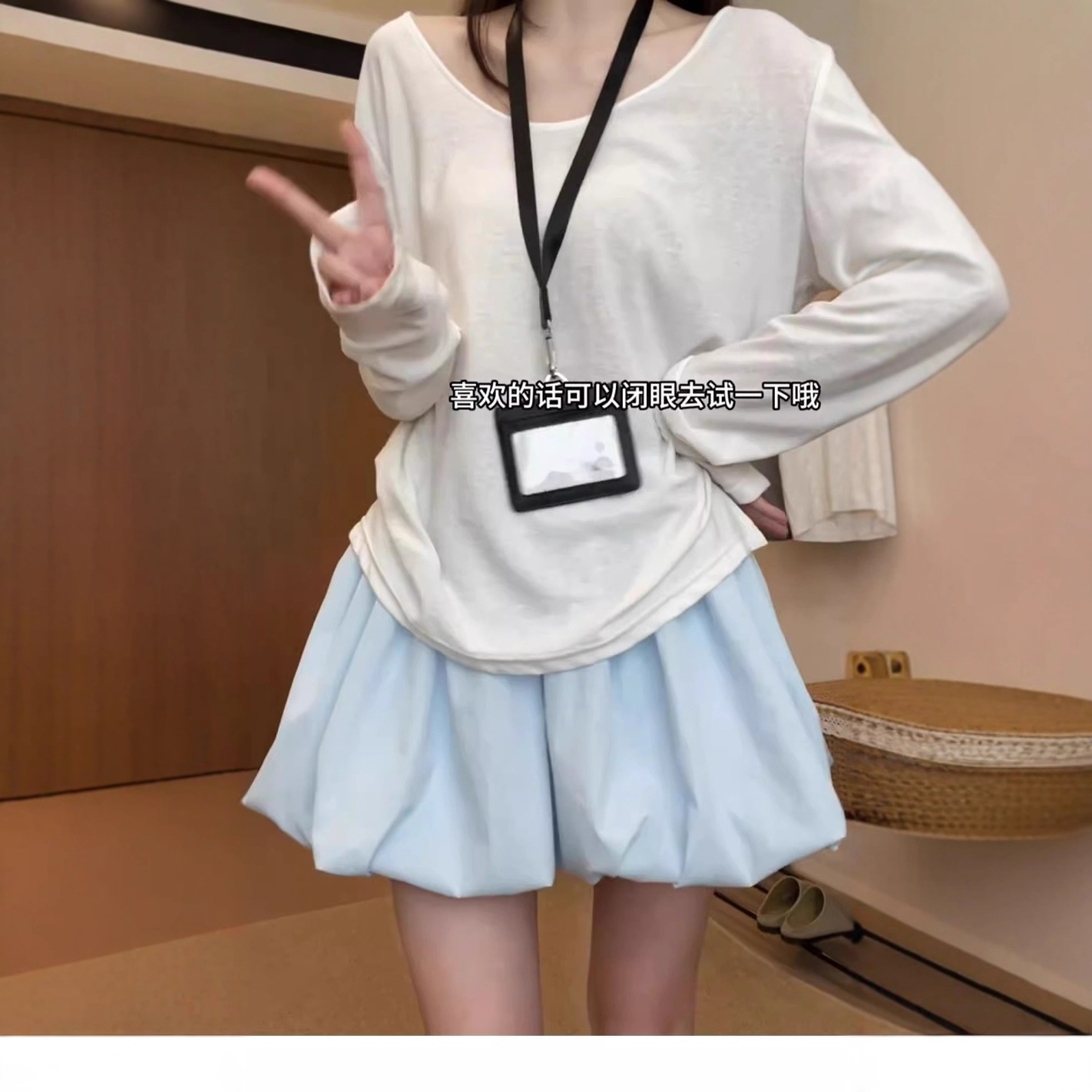 Lantern small fragrance short skirt A-line shorts three-point red anti-light flower bud girls' college style puffy culottes summer