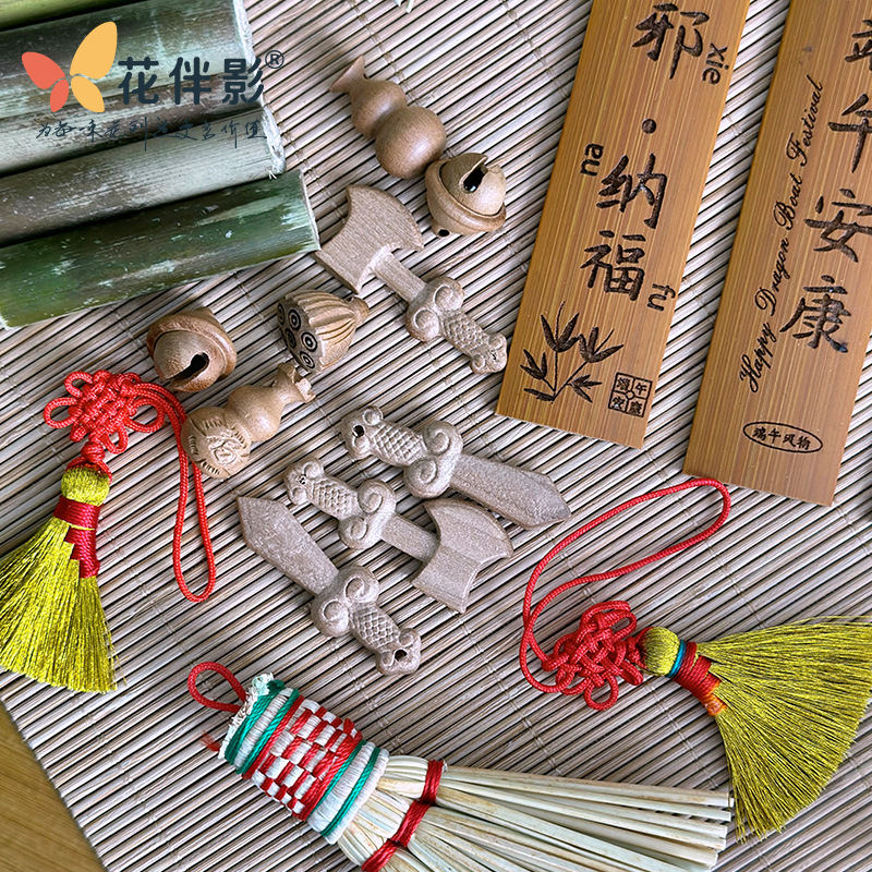 Flower Companion Shadow Dragon Boat Festival Ancient Style Bamboo Brand Natural Bamboo Products for Dragon Boat Festival Bamboo Handle Diy Mini Accessories Pendant