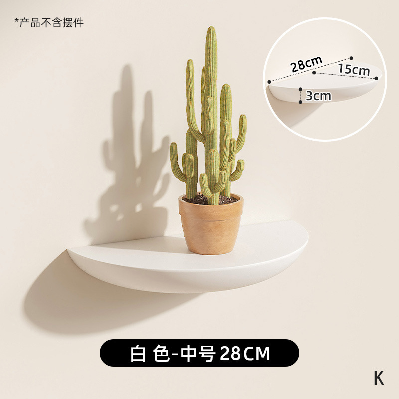 Picture of No Punching Semicircular Solid Wood Partition Wall Shelf Decoration Scandinavian Wall-Mounted Living Room Tv Wall Popular Home