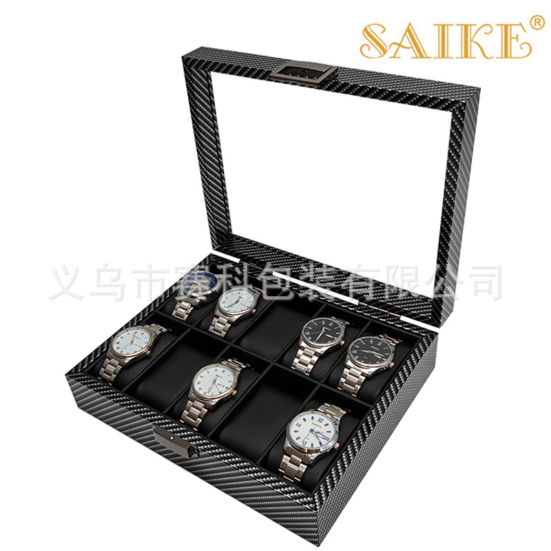 Picture of [Retro version] in stock wholesale black walnut wooden 10-bit watch storage collection display box 10-piece watch box