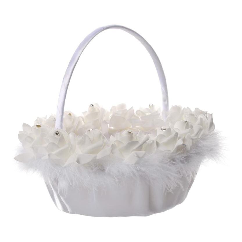 European style wedding flower basket PE foam lace wedding bride flower basket wedding portable flower basket wedding supplies wholesale
