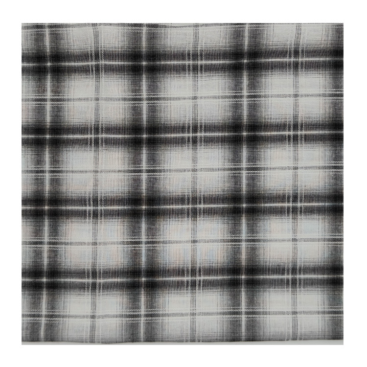 Picture of Spring and Summer Thin Black and White 2-Color Pure Cotton Jacquard Plaid Shirt Sun Protection Dress Dress Yarn-Dyed Fabric Breathable New Product