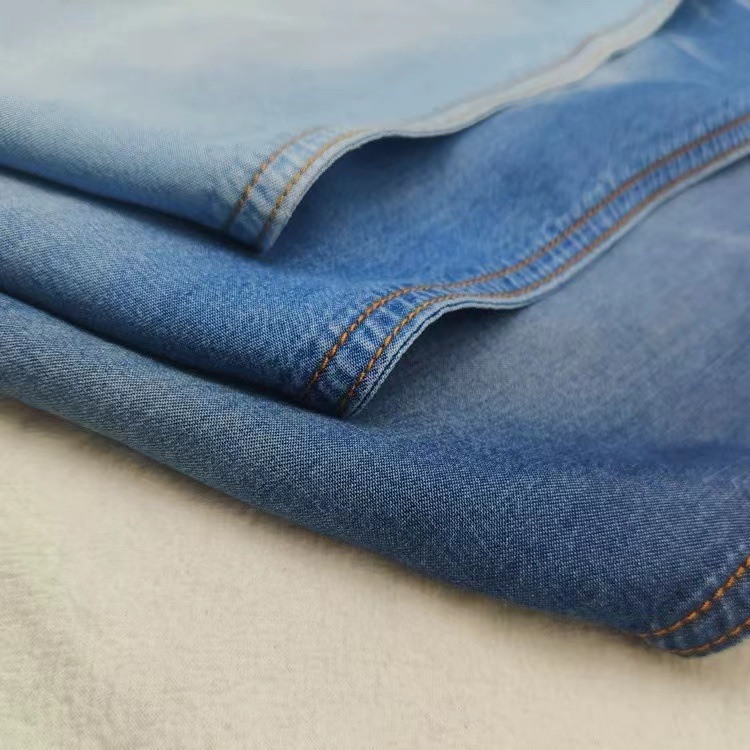 21 PCs Tencel Non-elastic Denim Fabric Indigo Shirt Trousers Dress Fashion 5.5 oz Denim Garment Fabric