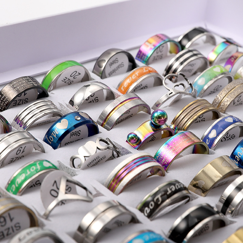 Cross-border e-commerce explosions new 1.2 thick mixed stainless steel ring mixed titanium ring manufacturers spot second hair