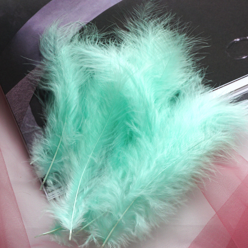 Picture of Colorful Turkey Hair Pointed Tail Velvet Dream Catcher Material Wave Ball Gift Box Filler Shooting Props Feather Decoration