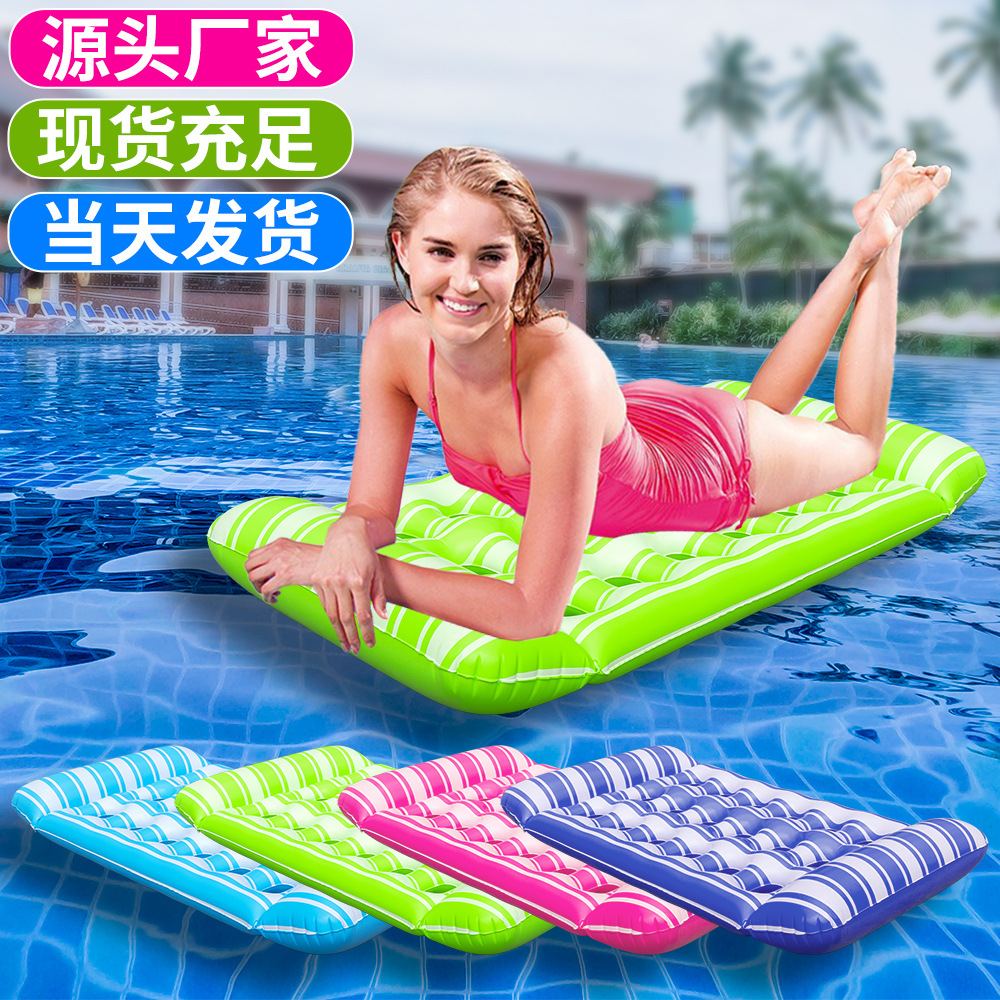 Cross-Border Ready Stock 18-Hole Inflatable Floating Row New Foldable Water Thickened Inflatable Hole Floating Bed Lounge Chair Cross-Border Wholesale