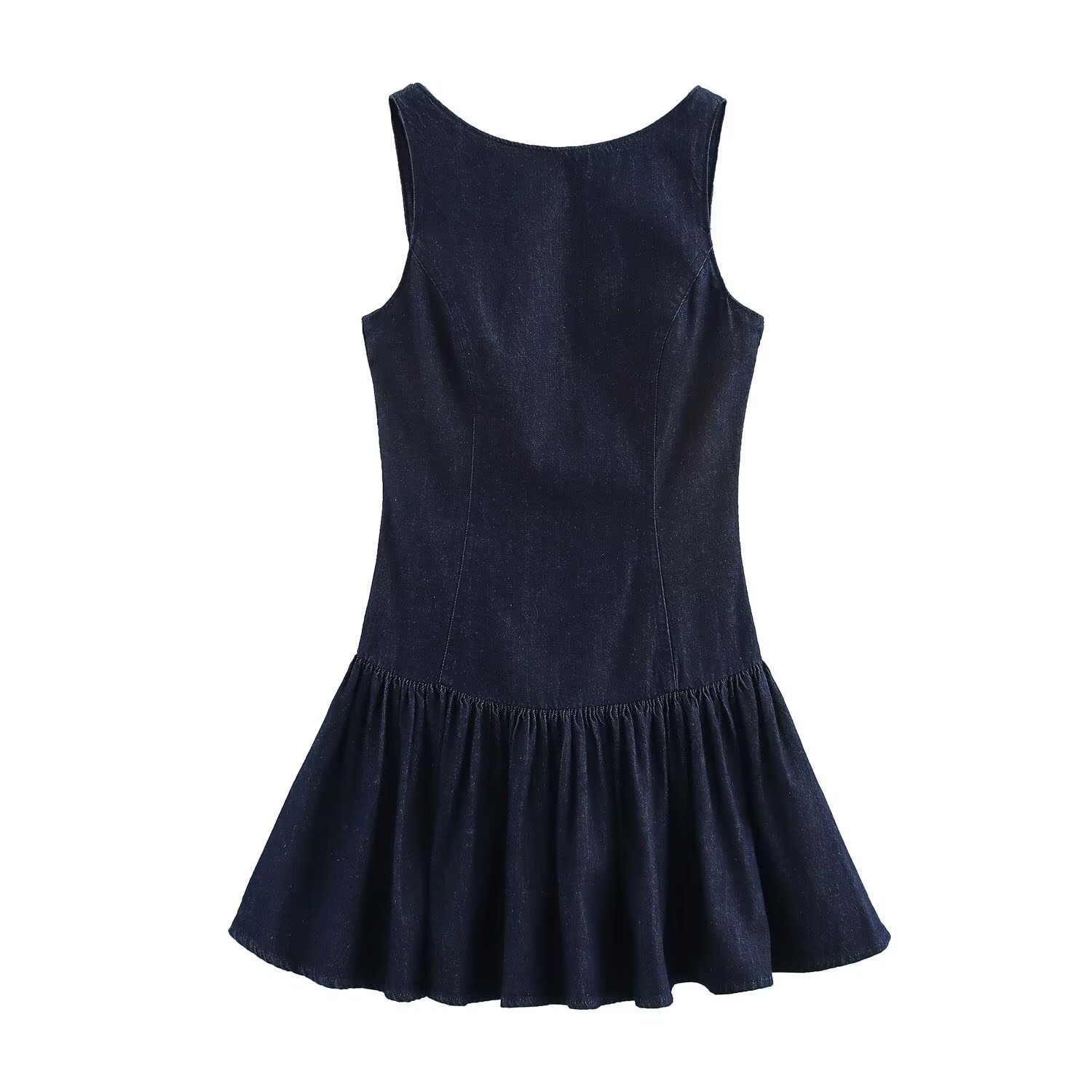 ZA cross-border women's clothing wholesale European and American style new temperament slim sleeveless backless Denim dress 6929084