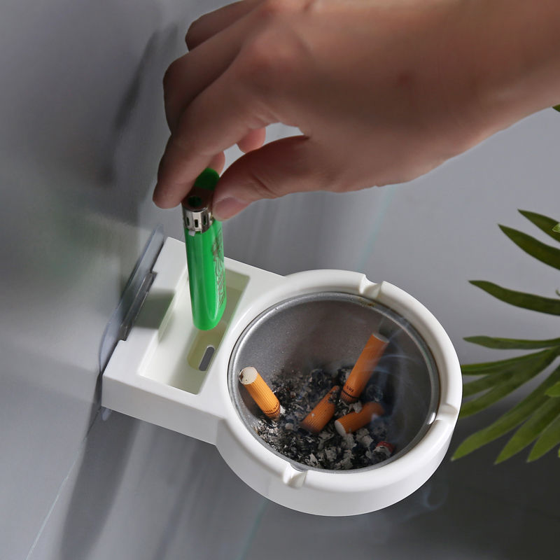 Picture of Cross-Border Hot-Selling Ashtray Wall-Mounted Toilet Special Ashtray Simple Modern Punch-Free Split Ashtray