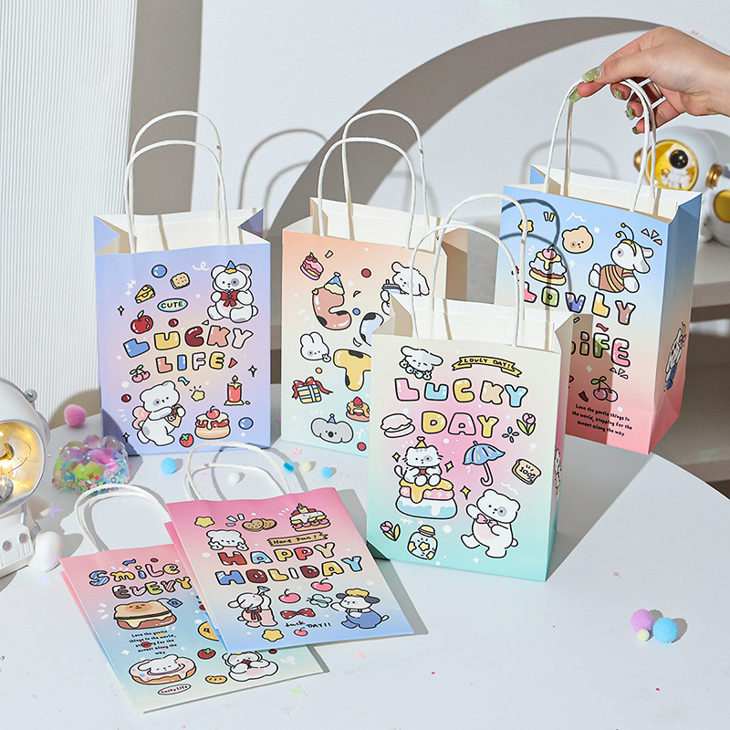 New Cute Cartoon Animal Packing Bag Kraft Paper Bag Birthday Party Candy Bag Gift Bag