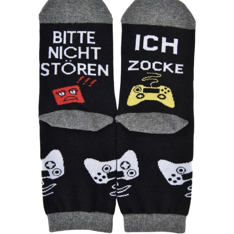 French German game socks BITTE NICHT STOREN ICH ZOCKE cross-border small language mid-calf length socks