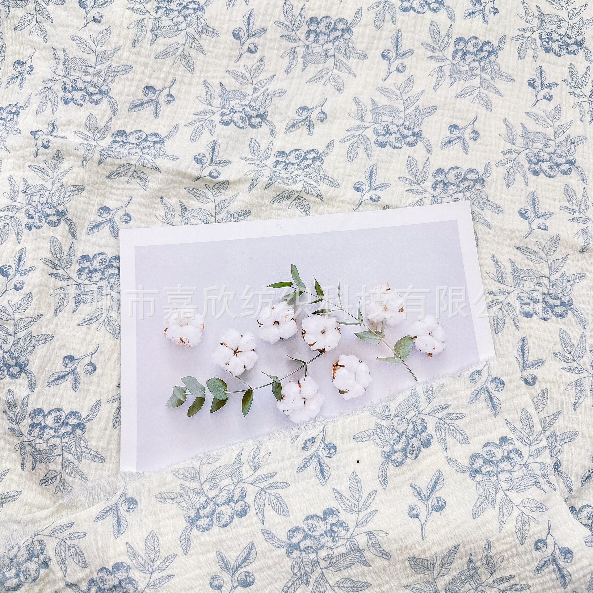 Picture of Double-Layer Cotton Crepe Cloth Plain Fine Cloth Floral Pajamas Fabric Home Clothing Baby Clothing Fabric